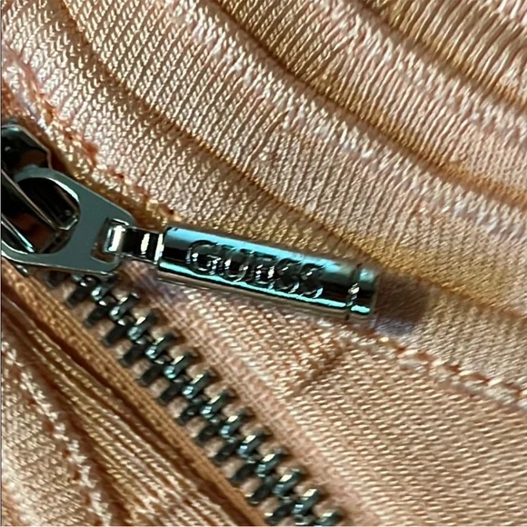 Guess | Women’s Size XS Salmon Pink Ribbed Bodycon Mini Dress - Picture 4 of 13